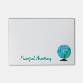 Personligen från skrivbordet av skolar rektor post-it block