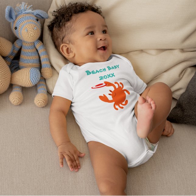 Personligen Frisbee Crab Beach Baby Tee Shirt (Skapare uppladdad)