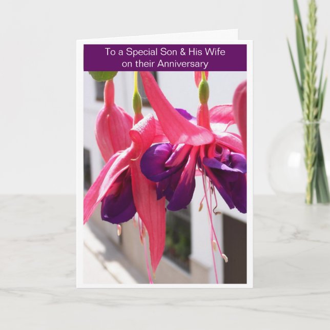 Personligen Fuchsias Son och Maka Kort (Framsida)