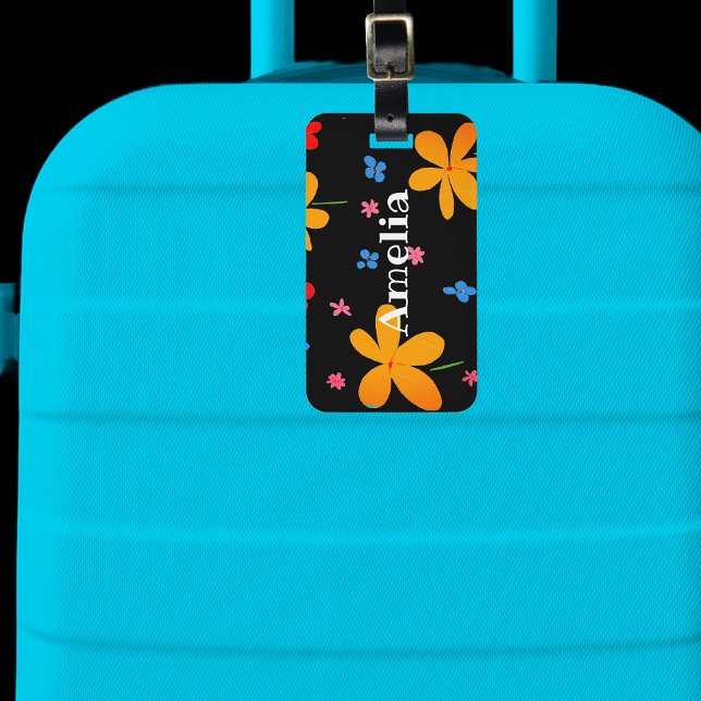 Personligen funky blomma bagagebricka (Skapare uppladdad)