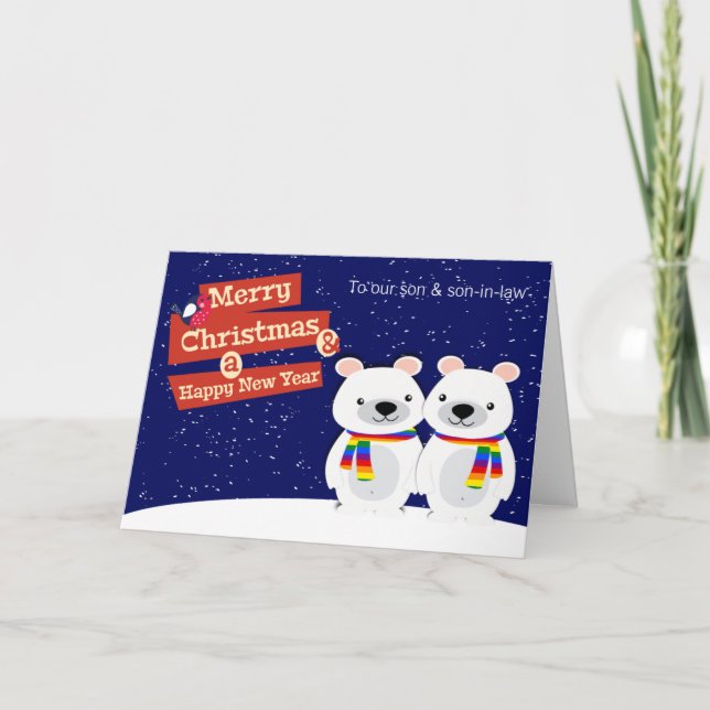 Personligen Gay Thmet-julets Polar Bears Helgkort (Front)
