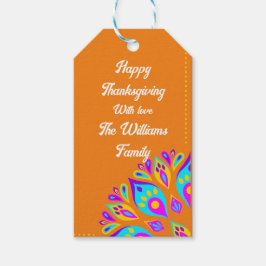 Personligen Gbit-Märkre för kraftig orange - bakgr Presentetikett