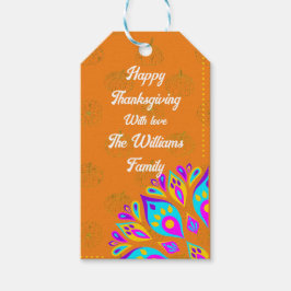 Personligen Gbit-Märkre för kraftig orange - bakgr Presentetikett