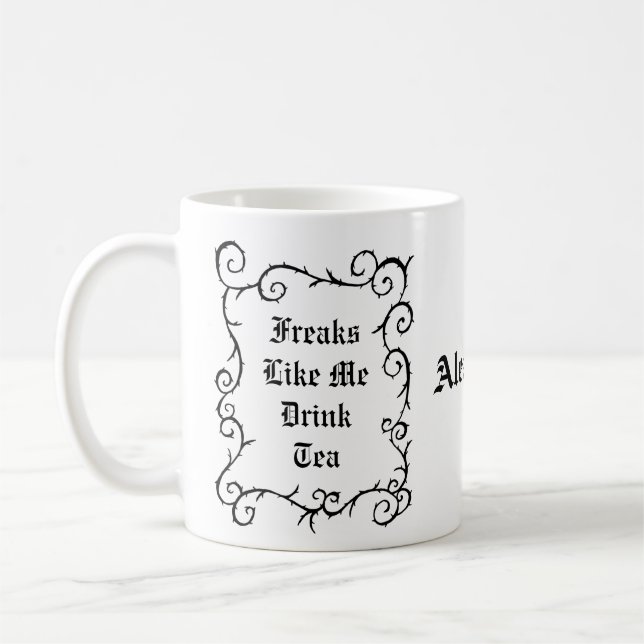 Personligen Gift för eget namn för Goth Tea Drinke Kaffemugg (Vänster)