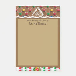 Personligen Gingerbröd House Post-it Block