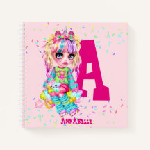 Personligen Girls Cute Unicorn, Monogram
