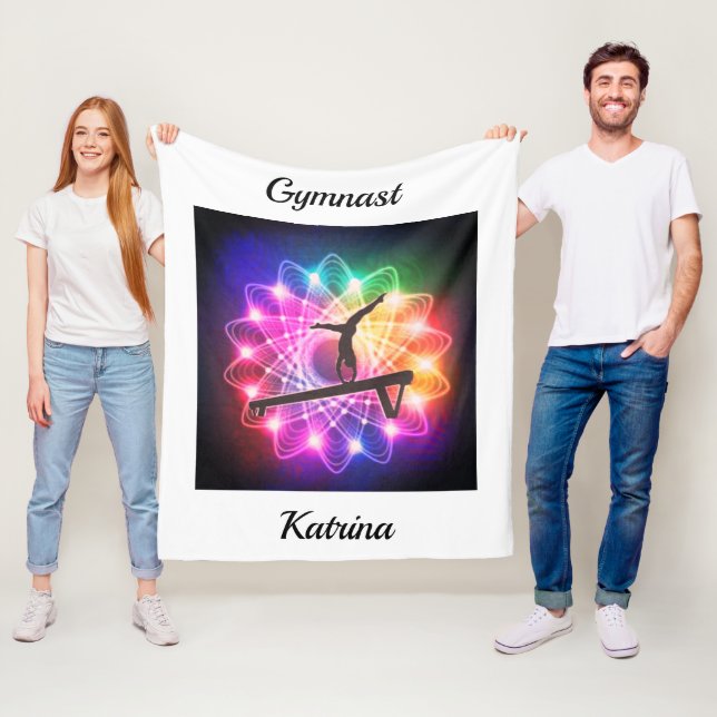 Personligen Girls Gymnast Balance Beam Fleecefilt (På plats)