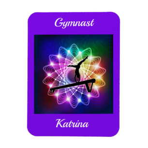 Personligen Girls Gymnast Balance Beam Magnet