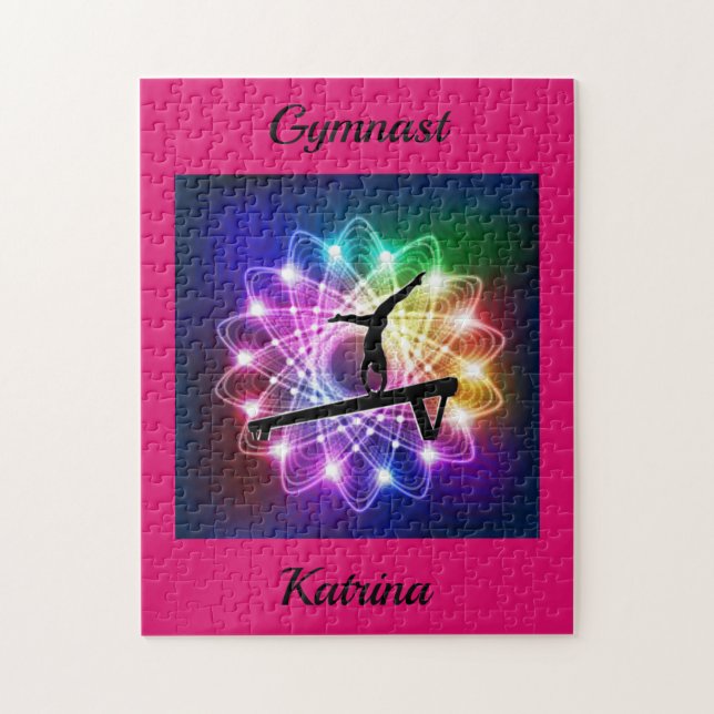 Personligen Girls Gymnast Balance Beam Pussel (Vertikal)