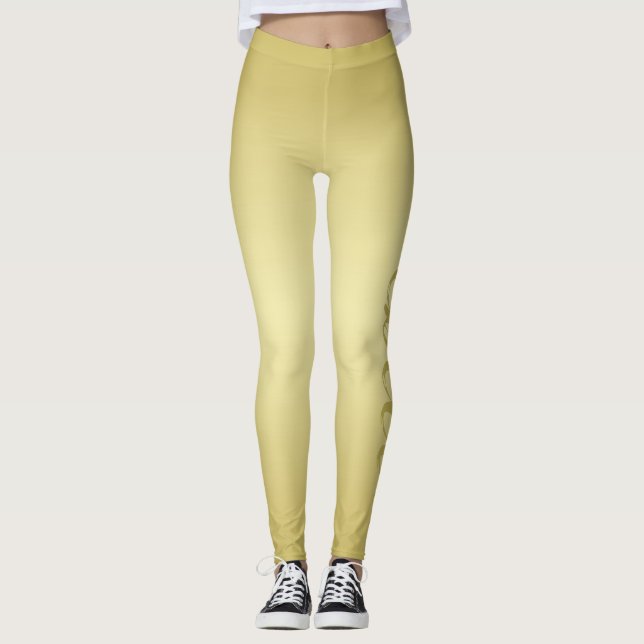 Personligen Glamor guld Namn Leggings (Framsida)