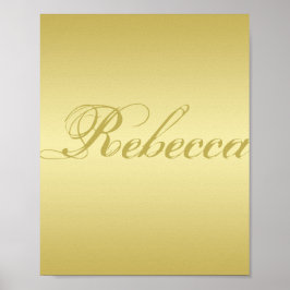Personligen Glamor guld Namn Poster