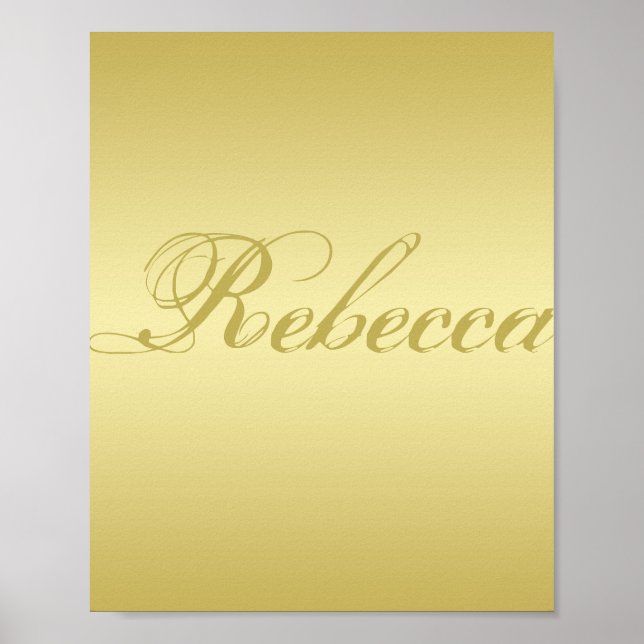 Personligen Glamor guld Namn Poster (Framsidan)
