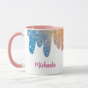 Personligen Glitter i modern Mugg