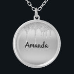 Personligen Glitter Silver Silverpläterat Halsband<br><div class="desc">Glitter Silver Personlig Necklace,  Personlig,  Gift för henne</div>