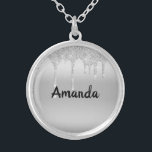 Personligen Glitter Silver Silverpläterat Halsband<br><div class="desc">Glitter Silver Personlig Necklace,  Personlig,  Gift för henne</div>