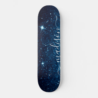 Personligen Glitter vid den blå Gnistran Mini Skateboard Bräda 18,5 Cm