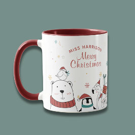 Personligen god jul Funny Cute Animals Mugg