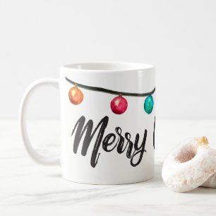 Personligen god jul skrivar vattenfärg kaffemugg