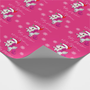 personligen god jul unicorn & snöflingor presentpapper