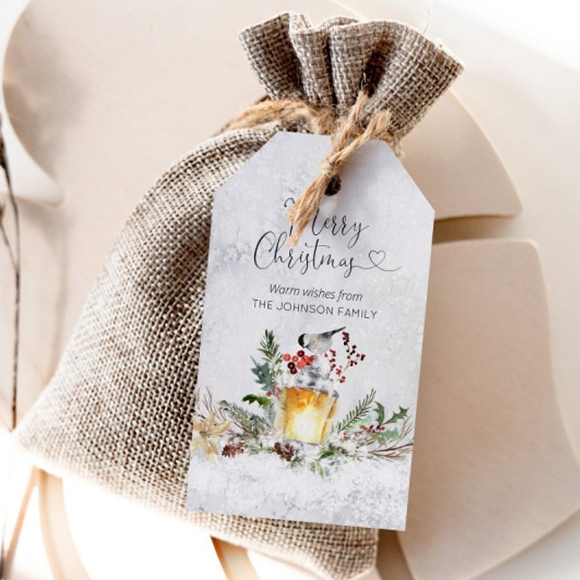 personligen god jul vattenfärg presentetikett (Skapare uppladdad)