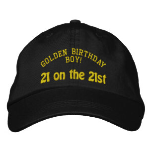 Personligen Golden Birthday Broderad Keps
