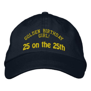 Personligen Golden Birthday Broderad Keps