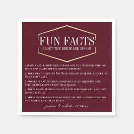 Personligen Golden Burgundy Roligt Facts Pappersservett