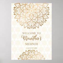 Personligen Golden mandala Mehndi välkommen Poster