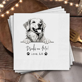 Personligen Golden Retriever Hund Drinks på mig Pappersservett