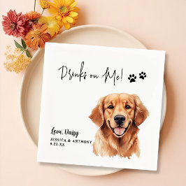 Personligen Golden Retriever Hund Drinks på mig Pappersservett