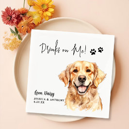 Personligen Golden Retriever Hund Drinks på mig Pappersservett