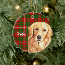 Personligen Golden Retriever Hund Julgransprydnad Keramik