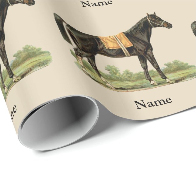 Personligen Gorgous Horse Art Gift Wrap Presentpapper (Rullad Hörn)