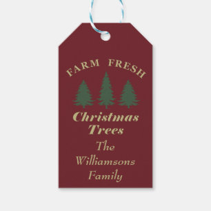 personligen gräs christmas träd presentetikett