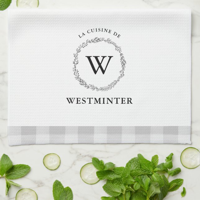 Personligen Grått för kontroll av utandningsluft h Kökshandduk (Vikta)