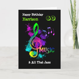 Personligen Grattis på födelsedagen, färglös musik Kort