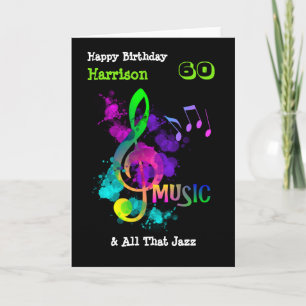 Personligen Grattis på födelsedagen, färglös musik Kort