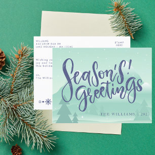 Personligen Greetings för snyggt Mint Grönt Season Helg Vykort
