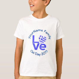 Personligen Grekland Heart Flagga Blue KÄRLEK T Shirt