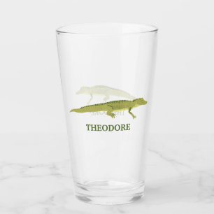 Personligen grönt Alligator Realistic Graphic Glaskopp