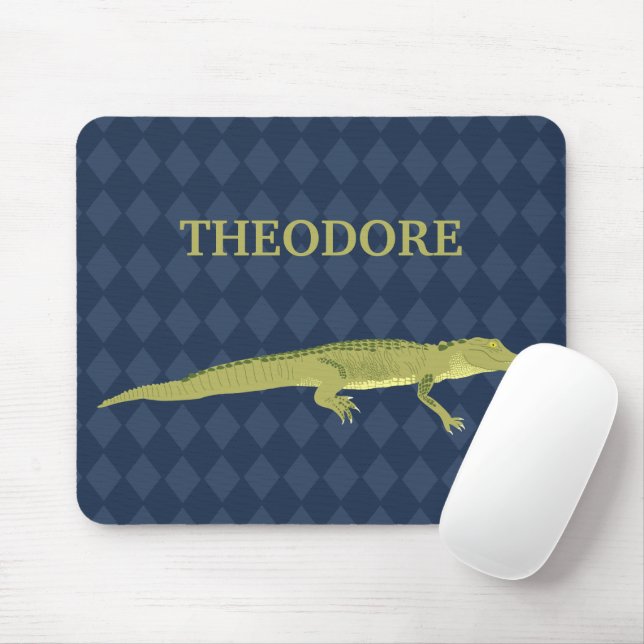 Personligen grönt Alligator Realistic Graphic Musmatta (Med mus)