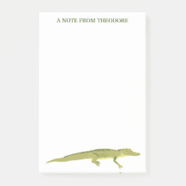 Personligen grönt Alligator Realistic Graphic Post-it Block