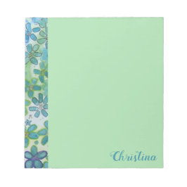 Personligen grönt Flower Burst Anteckningsblock