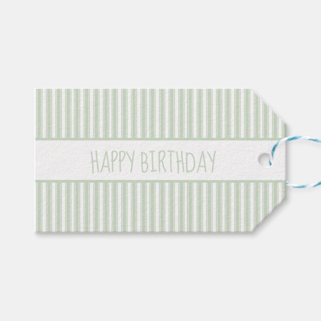 Personligen grönt och vit plockning Rand Presentetikett (Framsidan (Horisontell))