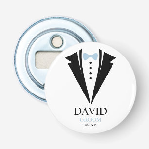 Personligen "Groom" i Bright Bow Tie Tuxedo Flasköppnare