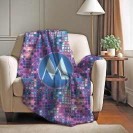 Personligen Groovy Blue & Lila Disco Boll Fleecefilt