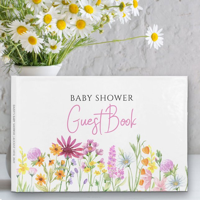 Personligen Guest Bok (Guest Book which you can customize for any occasion from my Wildflower Meadow collection)