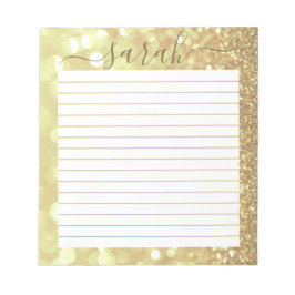 Personligen Guld Glitter Lining Anteckningsblock