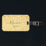 personligen Guld guldsparkler Bagagebricka<br><div class="desc">Guld golden sparkles personlig bagagetaggar.</div>