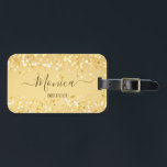 personligen Guld guldsparkler Bagagebricka<br><div class="desc">Guld golden sparkles personlig bagagetaggar.</div>